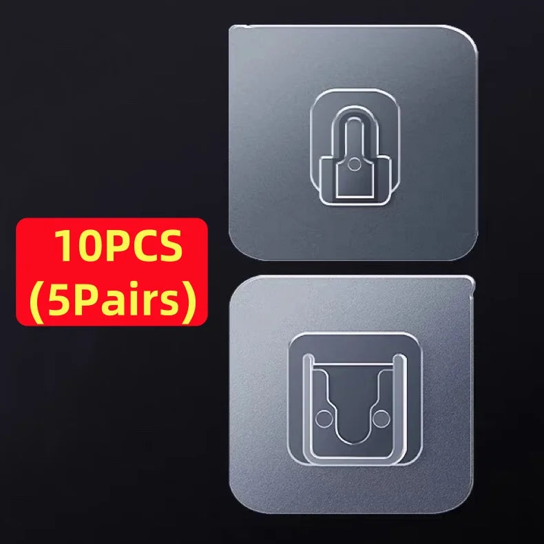 Double-Sided Adhesive Wall Hook Strong Traceless Hook Self Adhesive Invisible Hooks Kitchen Bedroom Organizer 1/5/10/20 Pairs