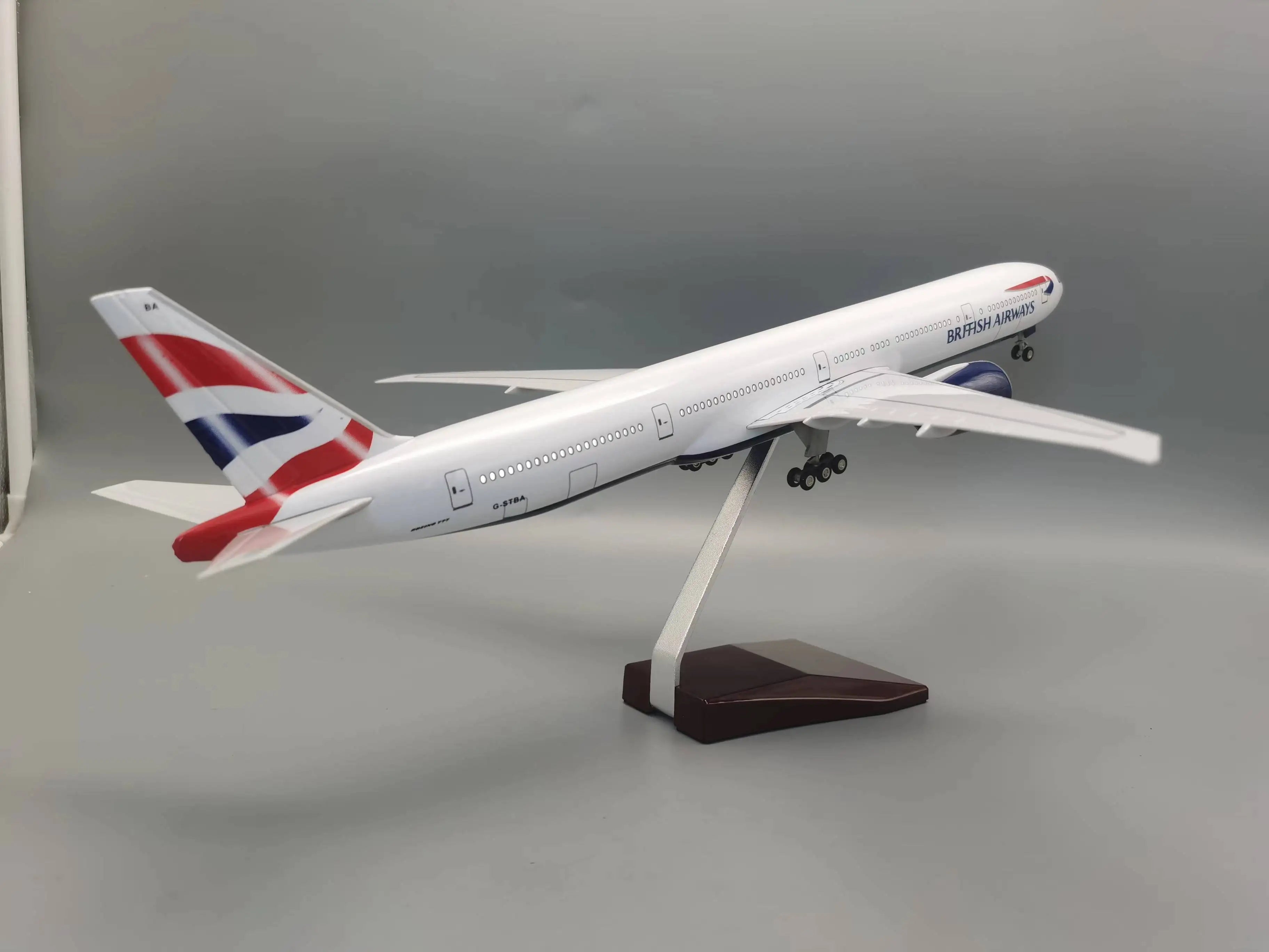 Aircraft B777  British Airways Airlines Model 47CM 1/157 Scale 777 Diecast Plastic Resin Plane Toy Airplane Model For Kids Gift