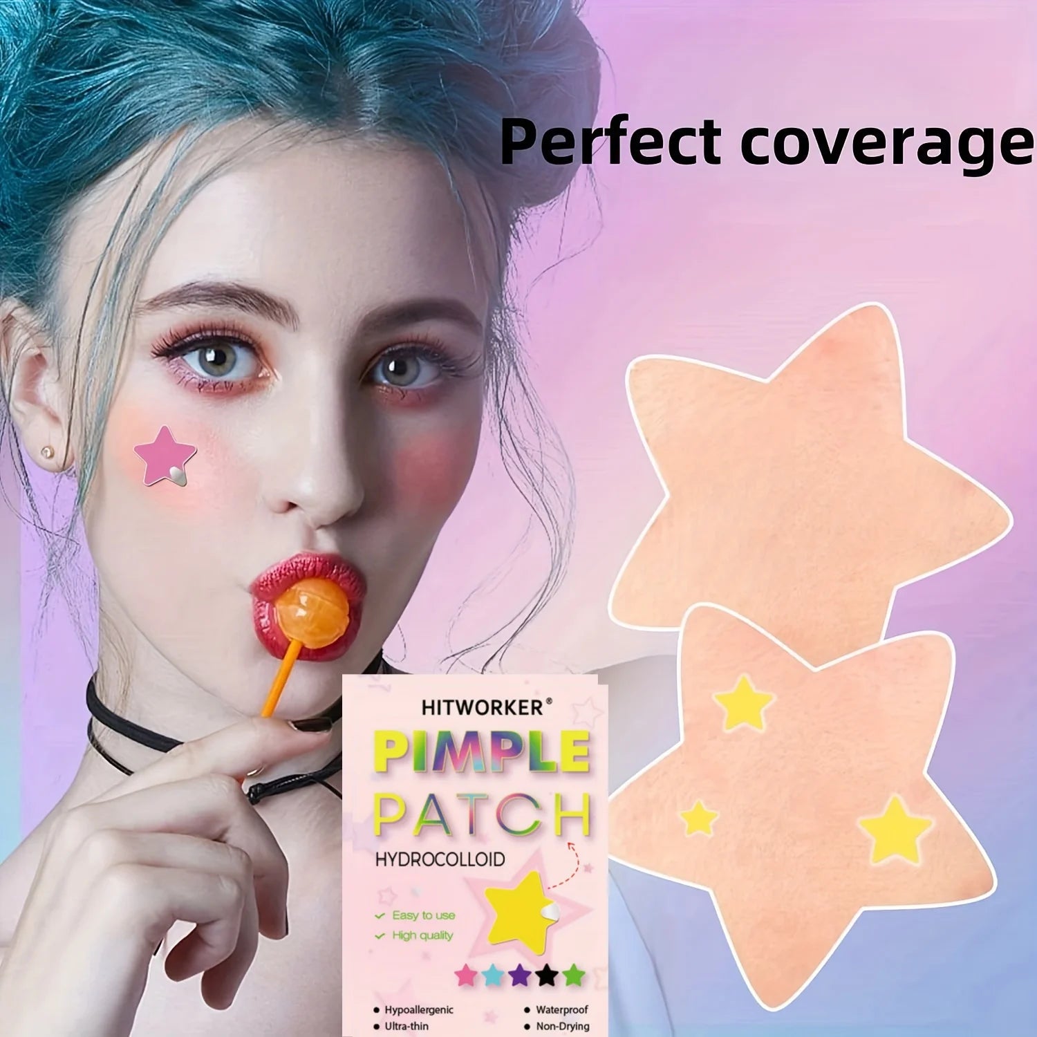 6 Colors 480/960PCS Star-Shaped Hydrocolloid Acne Patches - Cute Star Design, Facial Blemish Coverage
