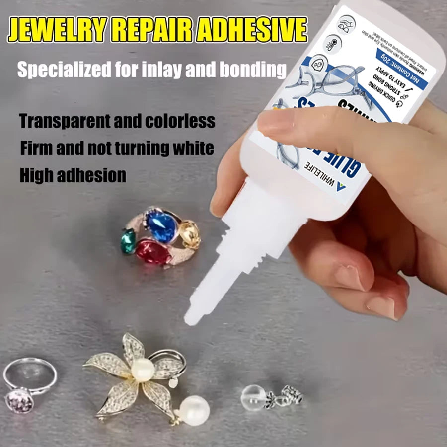 Eyeglass Frame Repair Glue, Low-Cost Clear Strong Multi-Purpose Adhesive for Glasses Frames, Rhinestones, Pearls Device Bonding