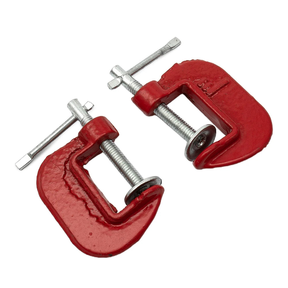2 Pieces 1 Inch Mini Heavy Duty G Clamp Woodworking Clamp Device Adjustable DIY Carpentry Metal Clamping Gadgets Hand Tools