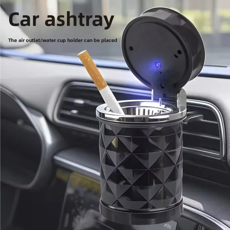 Car Ashtray With LED Light Portable Universal Ashtrays Flame Retardant Auto Parts Car Universal Ashtray Gift