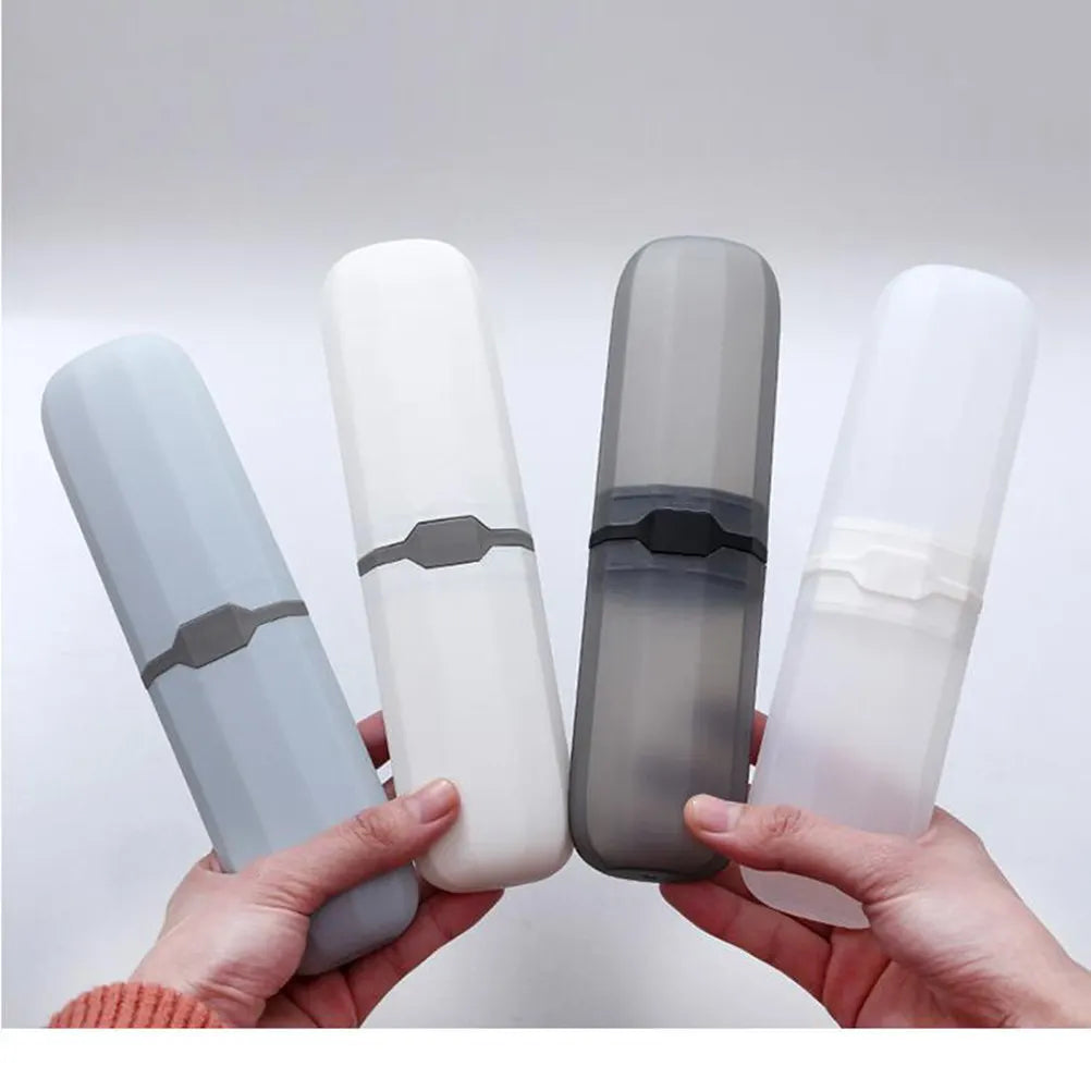 1Pcs Travel Toothbrush Holder Case Compact Plastic Toothbrush Storage Box PP Material Grey Blue Lightweight for Business Trip