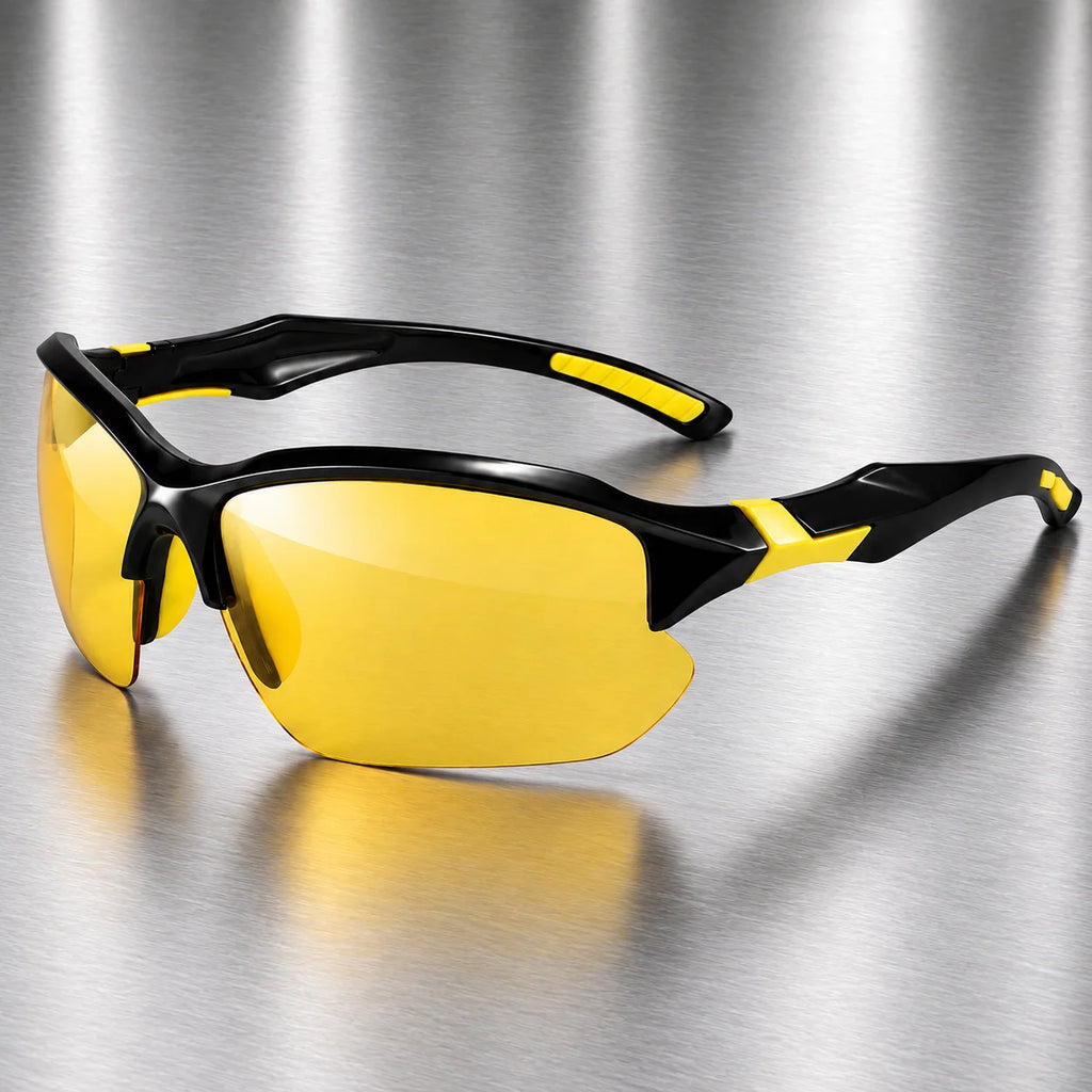 Men Polarized Sports Sunglasses UV400 Half Frame Cycling Driving Glasses Lightweight Outdoor Fishing Running Sun Shades