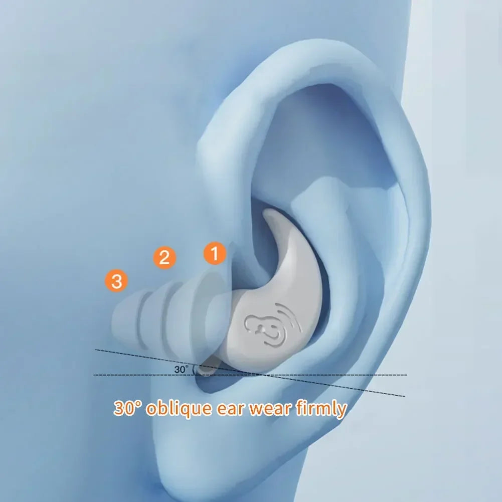 Soundproof Noise Reduction Ear Plugs Sleep Professional Silicone Waterproof Ears Earplug Anti-Noise Soft Sponge Sleeping Earplug