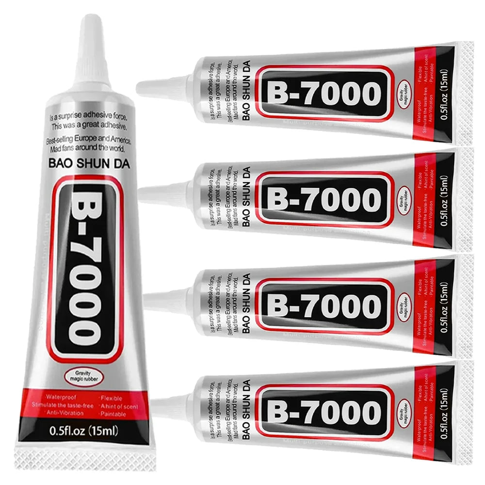 25-Pack of B7000 Adhesive (15g/0.5 fl. oz.) – Universal for Jewelry and Mobile Phones – Waterproof and Clear
