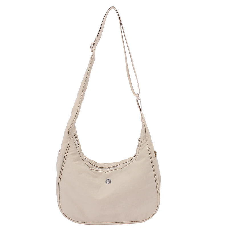 Casual Canvas Dumpling Bag Women's Summer Crossbody Bag Fashionable Underarm Bag Soft Nylon Material Easy to Clean Daily Use