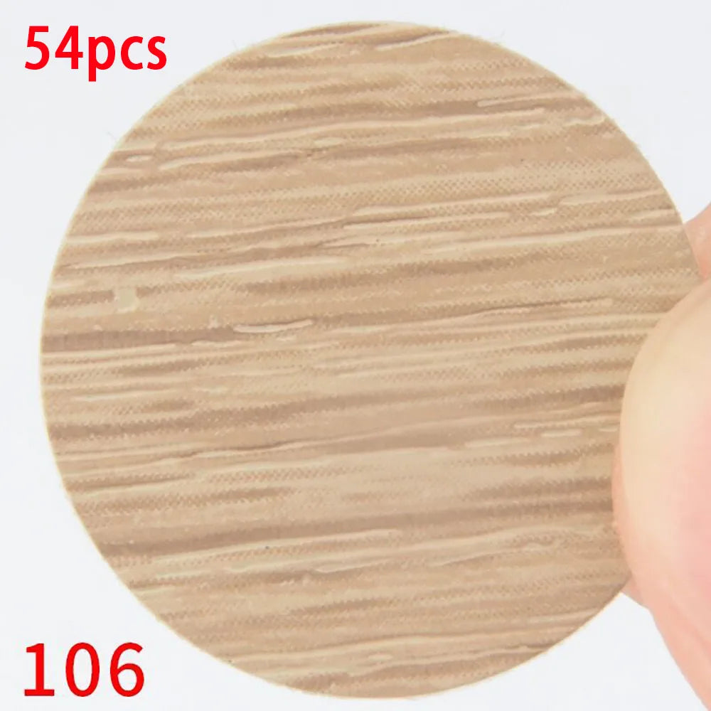 54Pcs/SET  Wooden Furniture Self Adhesive Screw Cap Cover Hole Stickers Wood Craft Desk Cabinet Drawer Art Sticker Ornament