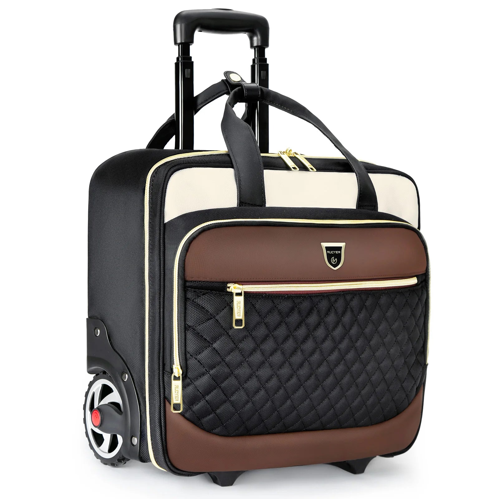 18 inch Travel Rolling Laptop Bag Wheeled Luggage Business Boarding Laptop Bag Rolling Briefcase for Men & Women Waterproof