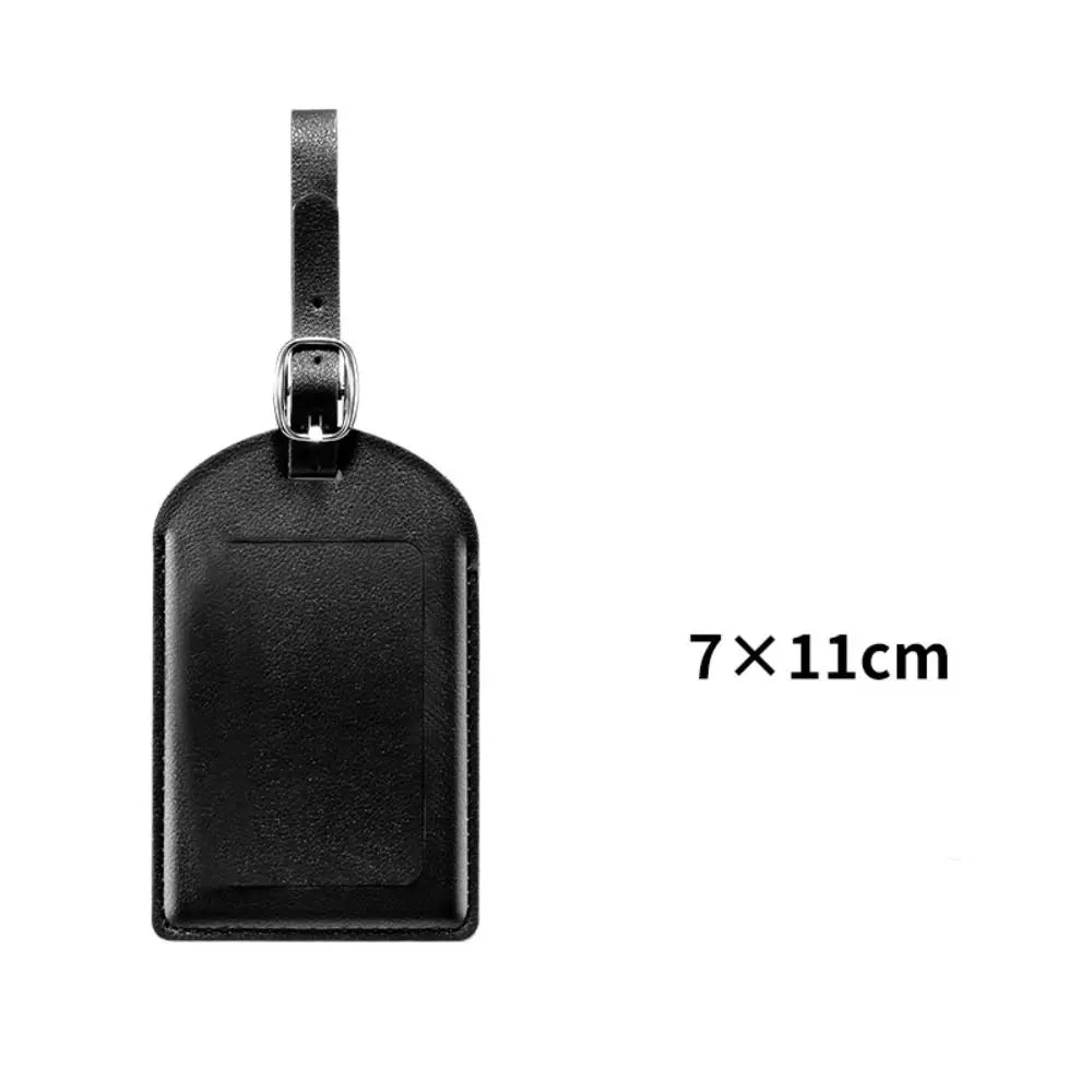 High Quality PU Leather Luggage Tags Anti Loss Creative Baggage Boarding Bag Tag Durable Suitcase Address Label Men