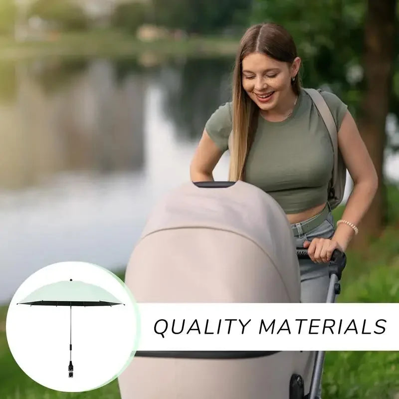 Umbrella For Stroller Foldable Trolley Shading Umbrella With Clamp Portable Travel Supplies Pushchair Attachment For Outdoor