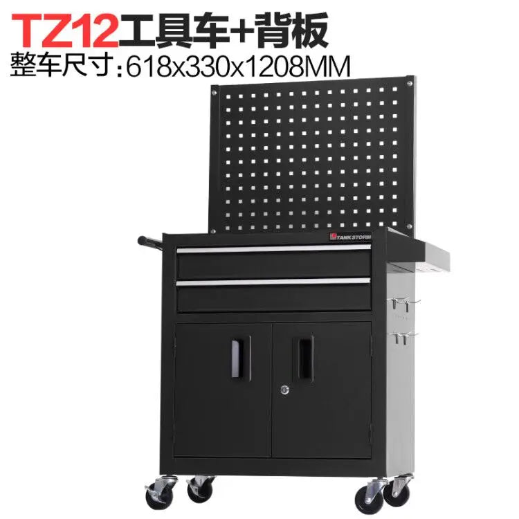 GZ-29  Maintenance Tool Cart Multifunctional Auto Repair With Hanging Plate Backplane Workshop Workbench Drawer Iron Cabinet
