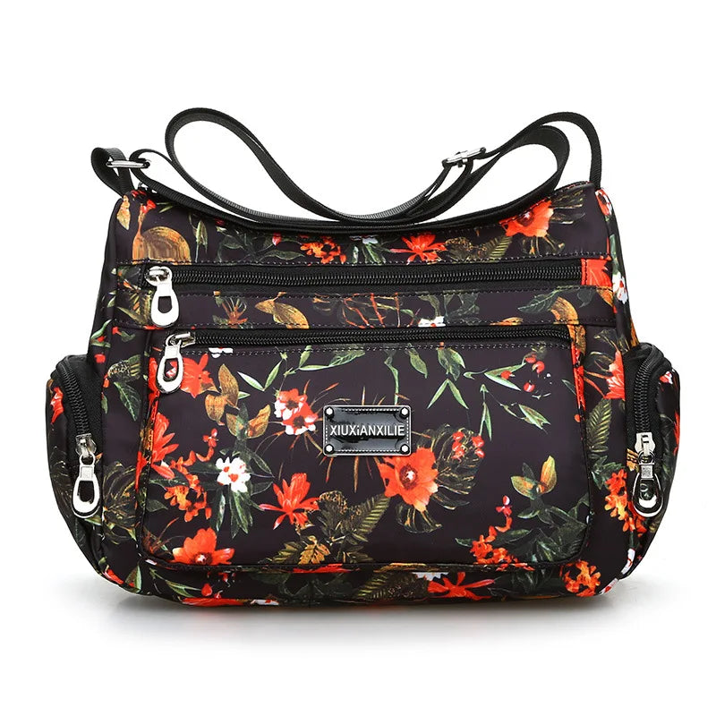 Lightweight Nylon Crossbody Bags for Women Multi-Pattern Shoulder Purses for Daily, Travel Casual Outings with Adjustable Straps