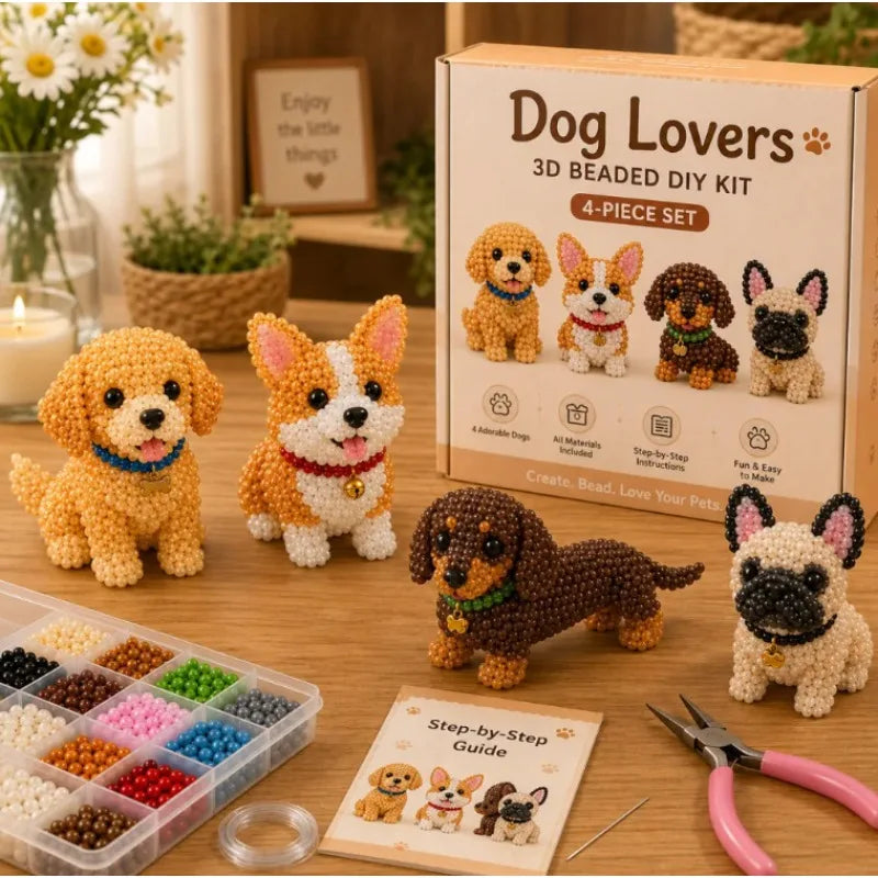 DIY 3D Animal Bead Set Material Handmade Bead Making Material Package Creative Fun Handmade Craft Accessory Gift Craft Kits