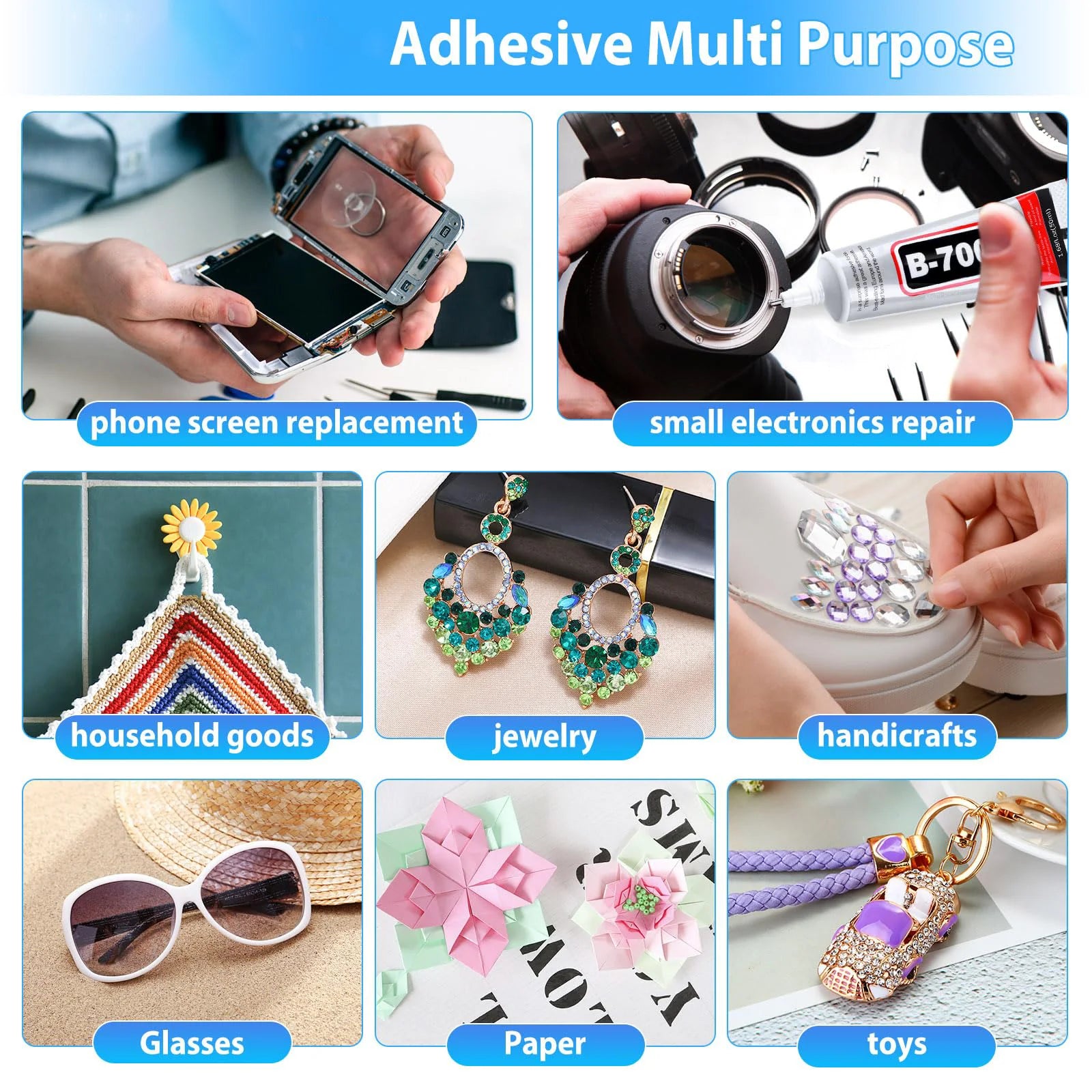 B7000 Transparent Glue Repair Mobile Screen Glue T7000 Black Waterproof Jewelry Craft Glue B7000 Super Strong Instant Adhesives