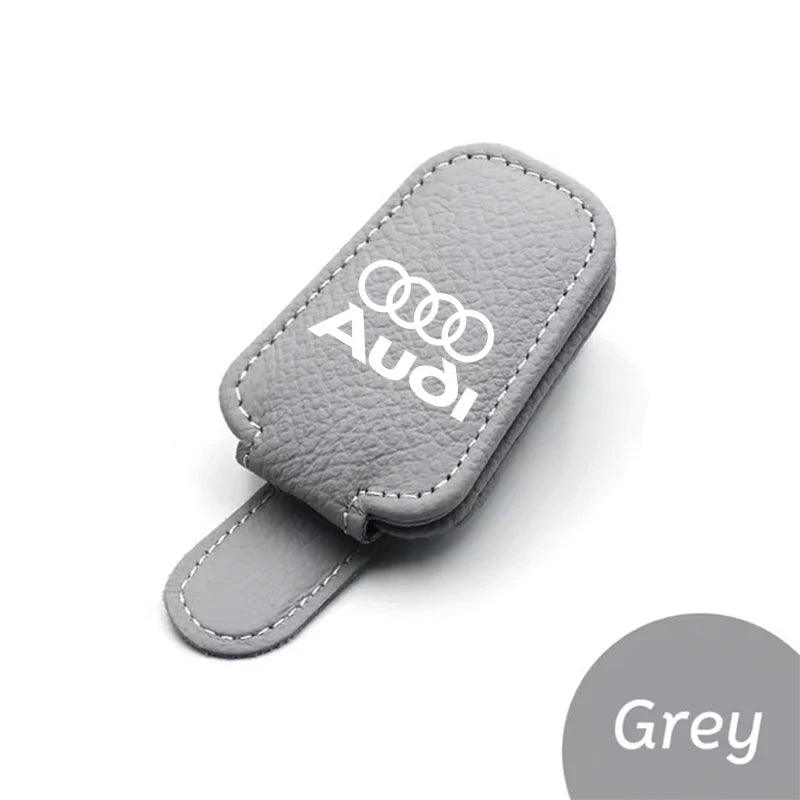 Car Leathers Glasses Clip Sun Visor Sunglasses Card Box For Audi Sline Q1 Q2 Q3 Q4 Q5 Q6 Q7  A4 A3 A6 TT S4 S5 S6 A1 A2 A5 A7 A8