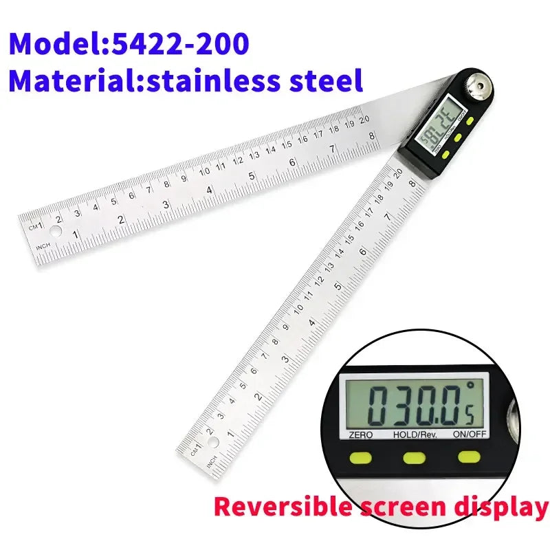 SHANHR 200mm/300 mm Digital Meter Angle Inclinometer Angle Digital Ruler Electron Goniometer Protractor Angle Finder