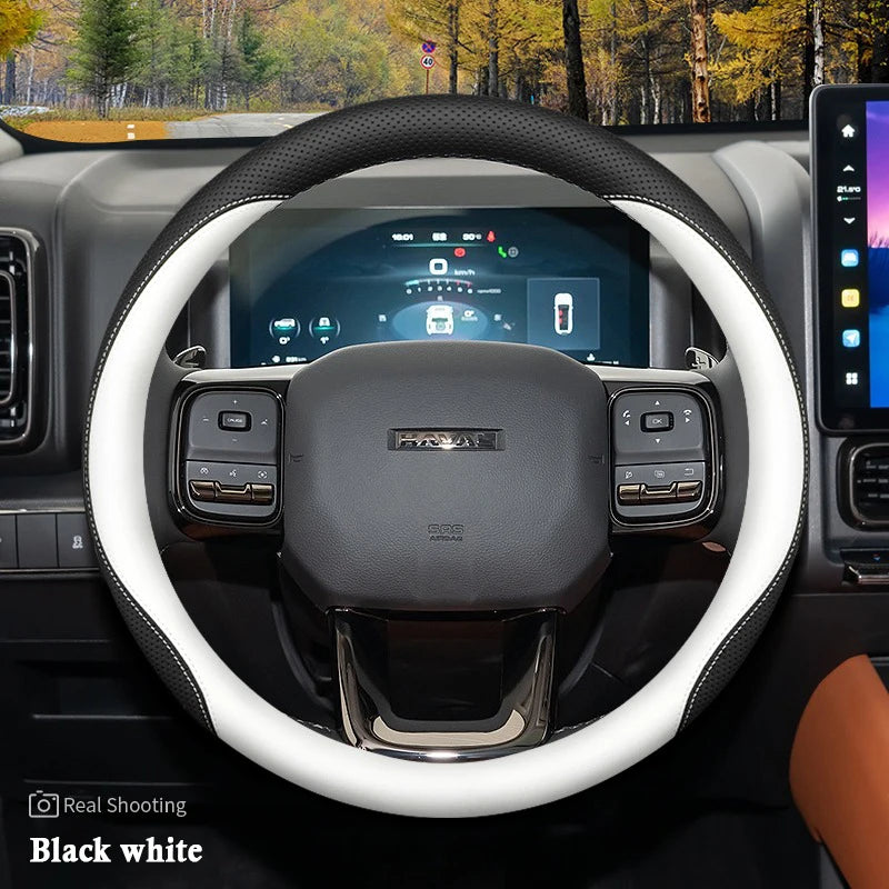 High Leather Braid on Car Steering Wheel Cover Wrap for Haval H9 2015 2016 2017 2018 2019 2020 2021 2022 2023 2024 2025 Stylling