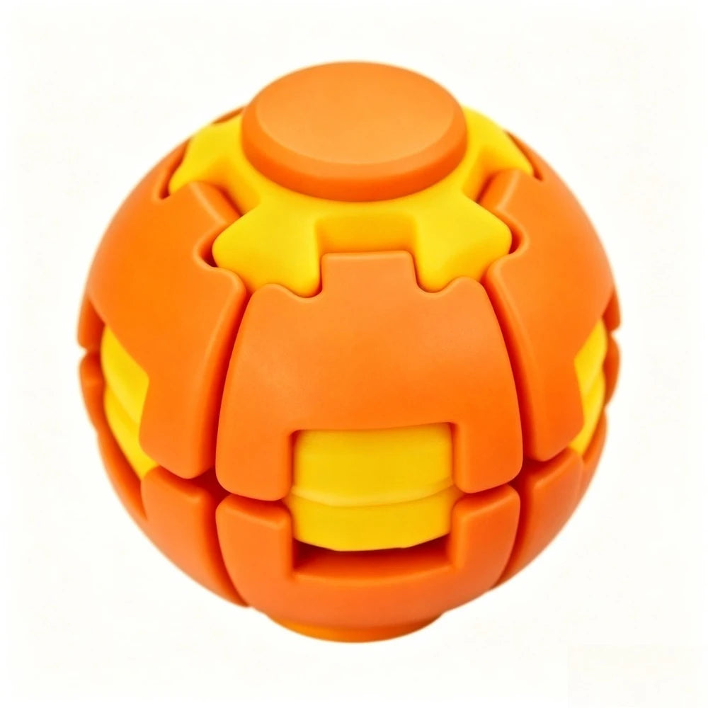 3D Printed Press-to-Spin Fidget BallOne Click Deform Fidget Spinner Ball, Smooth Rotating Stress Relief Sensory Toy