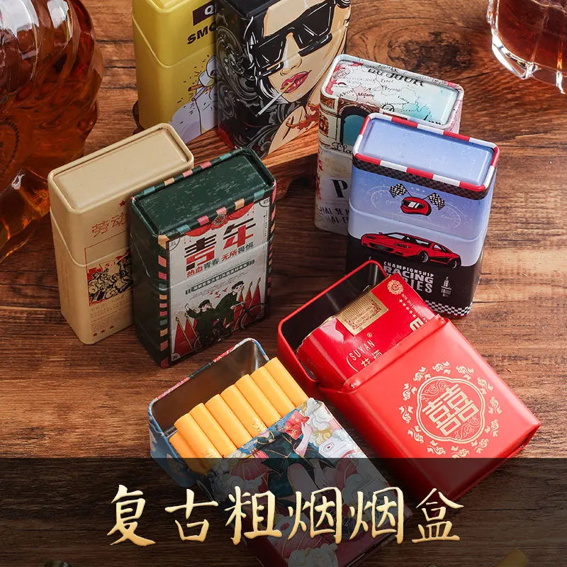 Metal Cigarette Box Hand-rolled Cigarette Box 20 Pieces of Loose Soft Pack Cigarette Tobacco Box