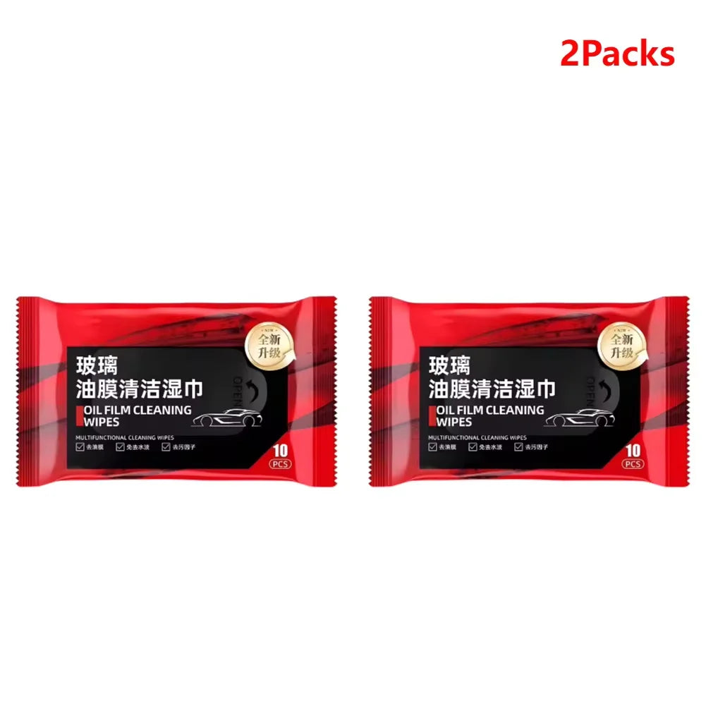 10Pcs Car Glass Oil Film Removal Wipes Car Window Glass Oil Film Remover Oil Film Cleaning Wipes Glass Windshield Cleaning Wipes
