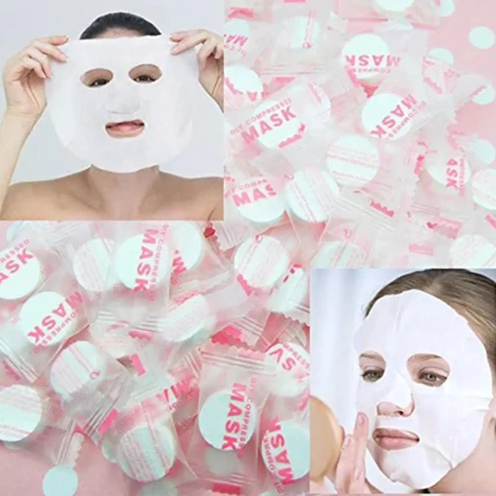 100/50pcs Disposable Compressed Facial Mask Portable Travel Non-woven Face Mask Skin Care Cotton Wrapped Masks Paper