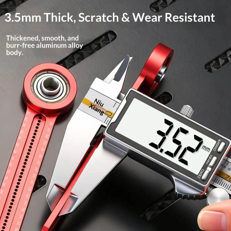 Woodworking Scribe Gauge Carpentry Circular Drawing Compass Carpentry Hole Ruler Precision Scribe Gauge Marking Measurement Tool