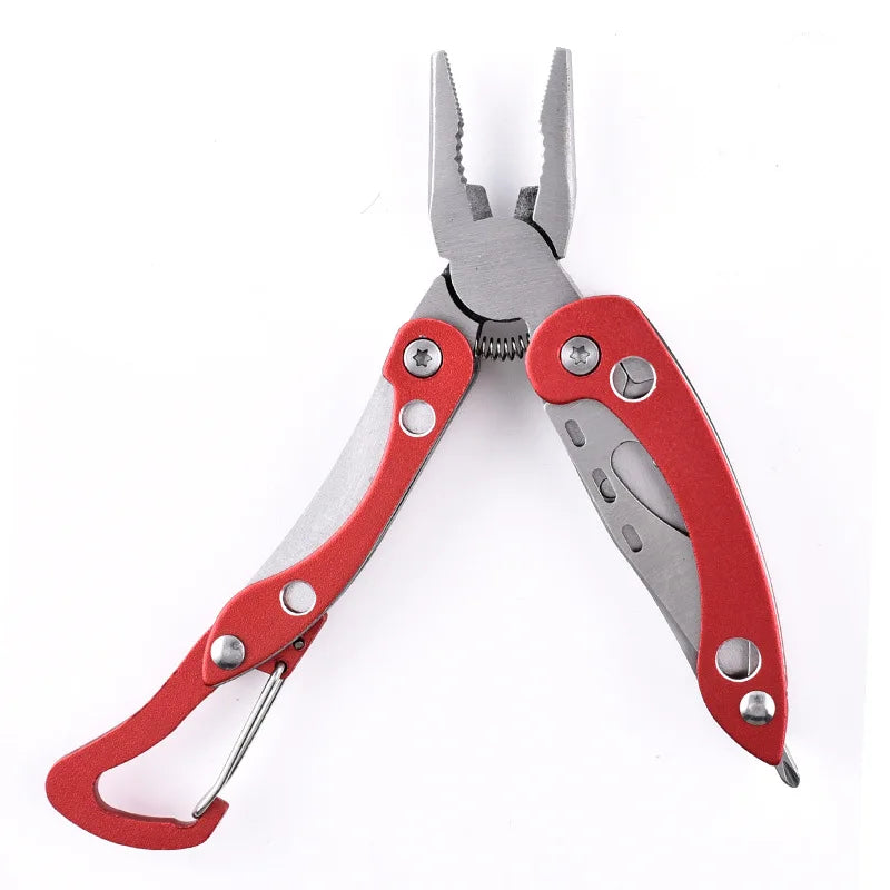 Dobeli 7 In 1 Stainless Steel Blade Outdoor Camping Multitools Multi-functional Pliers with Mini Folding Knife Gift Lylon Bag