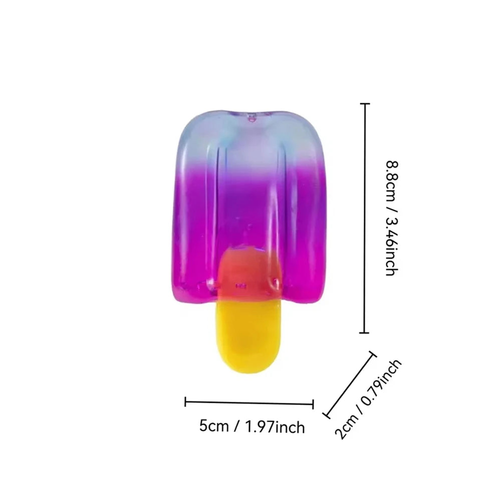 1pc Transparent Gradient Popsicle Squishy Stress Relief Squeeze Fidget Toy Anti Anxiety Sensory Toy Kids Birthday Gift.