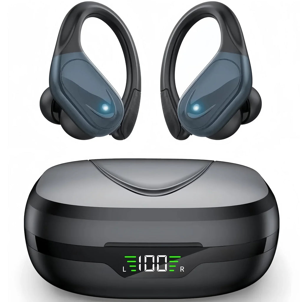 2026 New Sports Wireless Earphones with ENC Mics,Button Control,LED Power Display,Hifi Stereo Sound Bluetooth 5.4 TWS Headphones