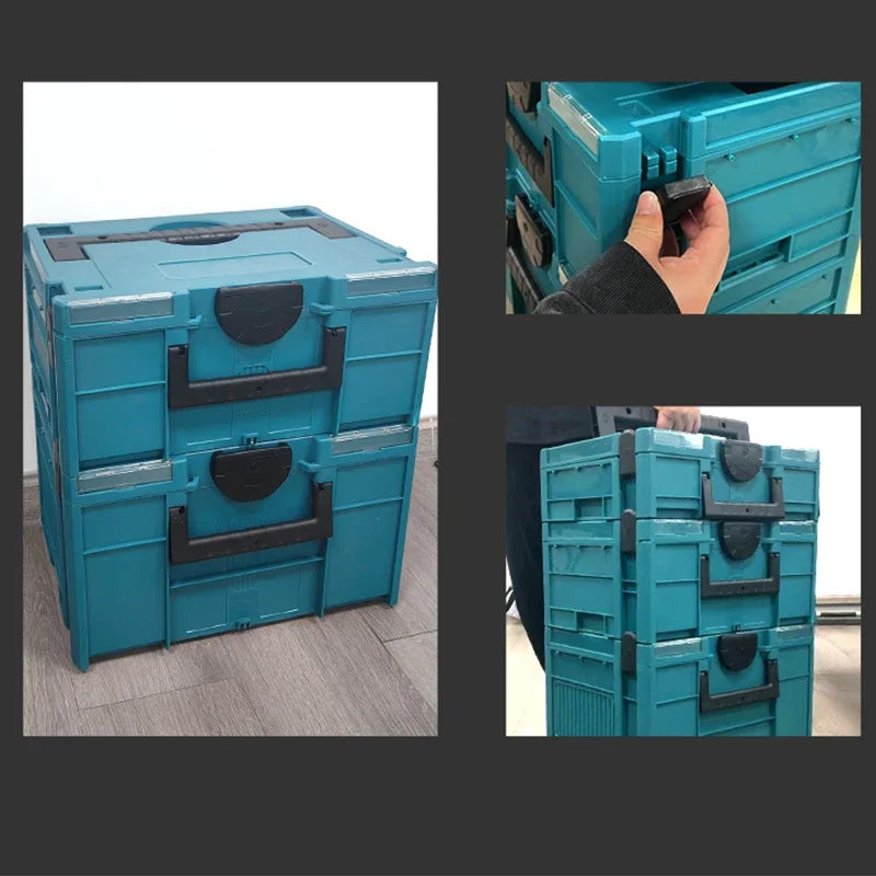 Stackable Plastic Tool Box, Multi-functional Hardware Storage Case for Household, Workshop & DIY Repair Tools Organizer