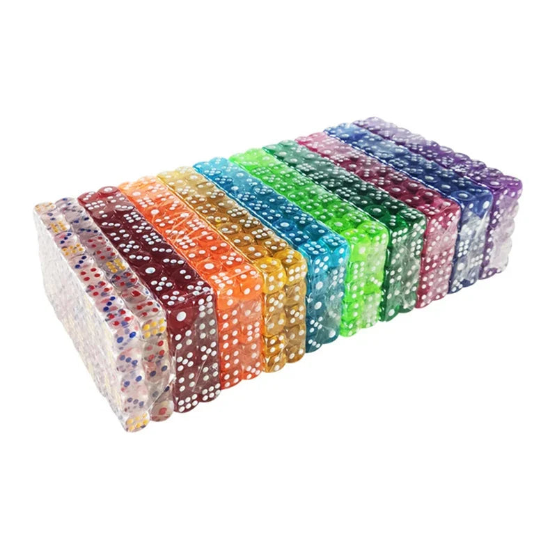 20PCS/Lot Dice 12mm Small Size10 Colors  Acrylic 6 Sided Transparent Dice  Club/Party/Family Games