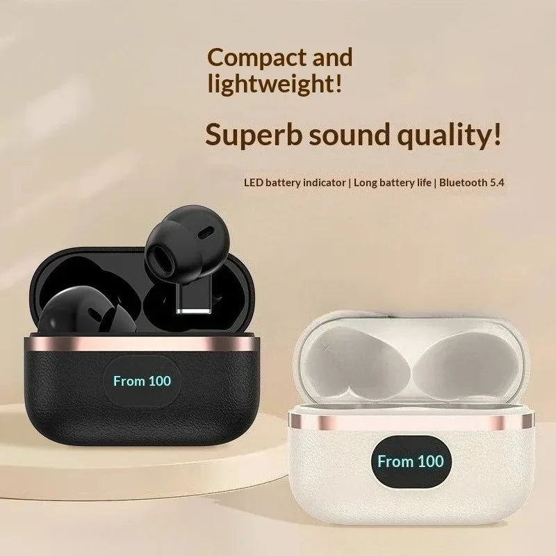Wireless Earbuds Bluetooth Bone Conduction Earphones Ear Clip Design Touch Control Led Sports Headsets With Mic Headphones