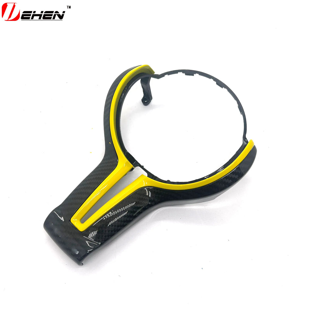 For BMW F20 F22 F30 F31 F32 F33 F36 F10 F06 F12 F13 F15 F16 M-Sport Replacement Style ABS+Carbon Fiber Steering Wheel Trim