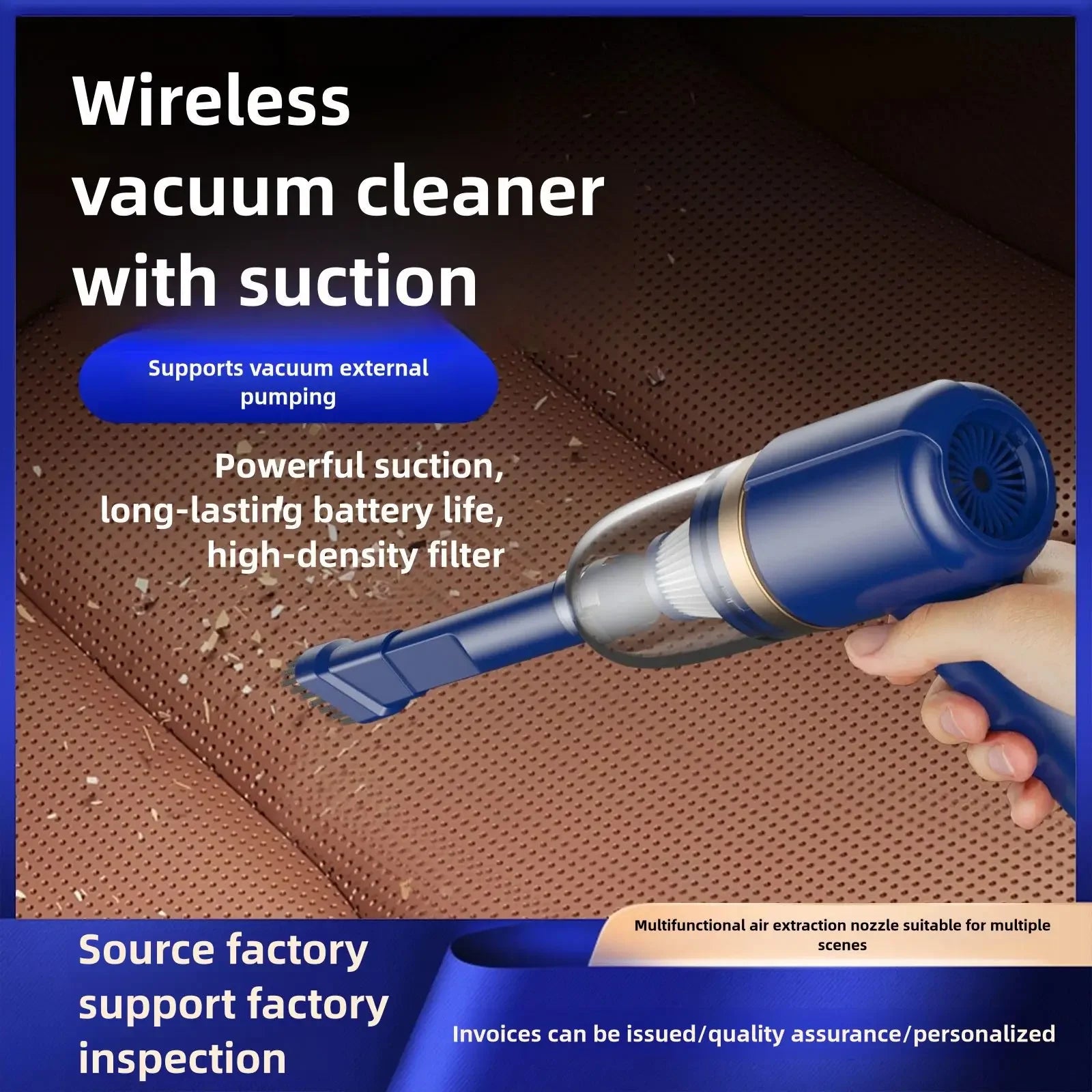 Lenovo 98000PA Wireless Vacuum Cleaner 120W Powerful Suction Home Car Dual- Use Cleaner Portable Handheld Cleaning Machine New