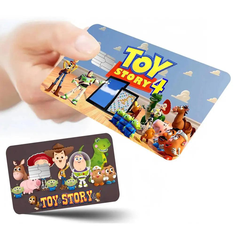 Cartoons Animations T-Toy Story 2024 Anime Cartoon Skin Stickers Film Tape Case For Big Credit Debit Card Front Side