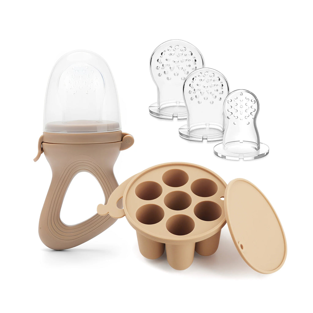 Silicone Baby Fruit Feeder Mini Freezer Tray Fresh Food Chew Bag for Infant Self Feeding Milk Popsicle Molds for Teething Relief