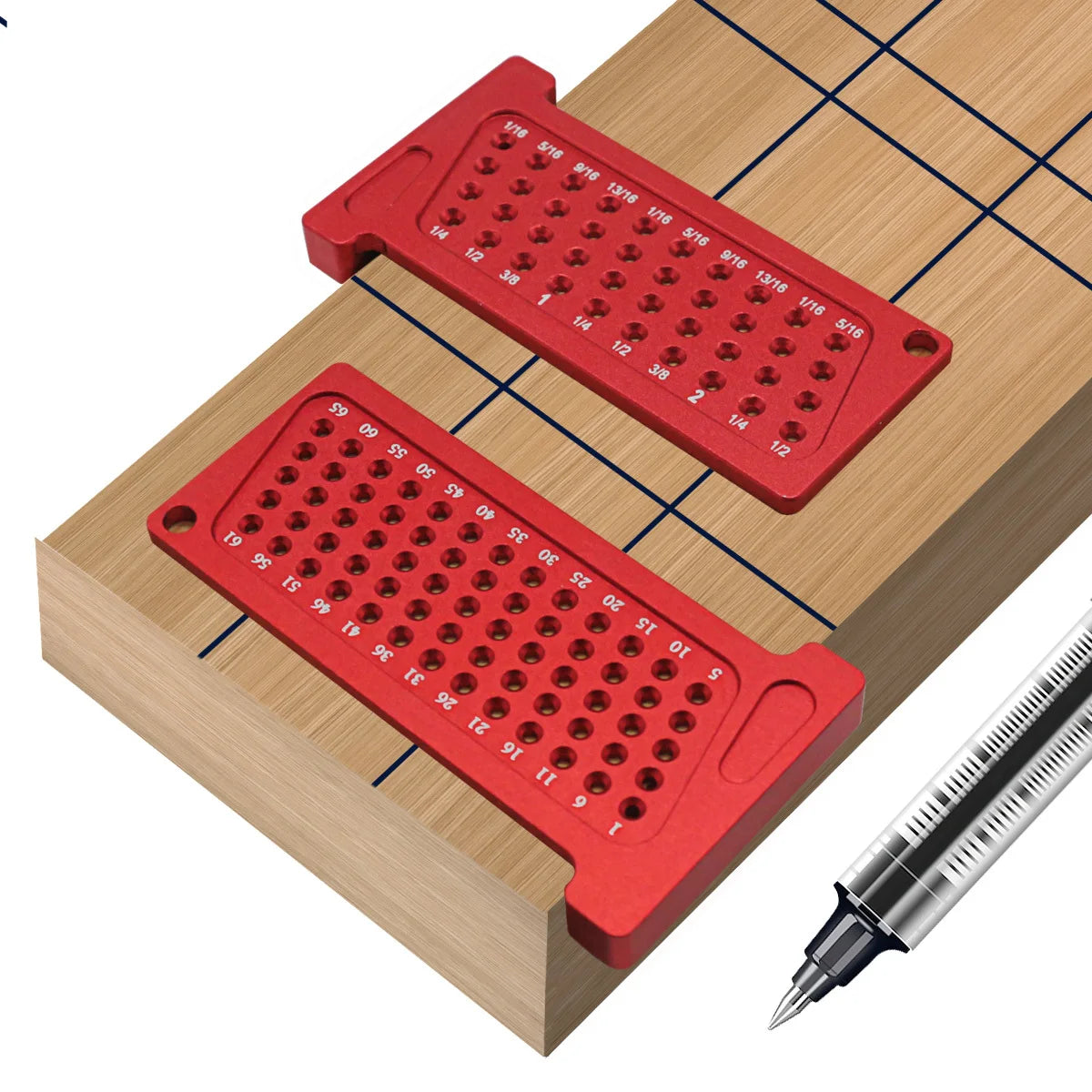Woodworking Precision Hole Scribe, T-Ruler Aluminum Pocket Cross Calibration Ruler Line Drawing Marking Gauge DIY Measuring Tool