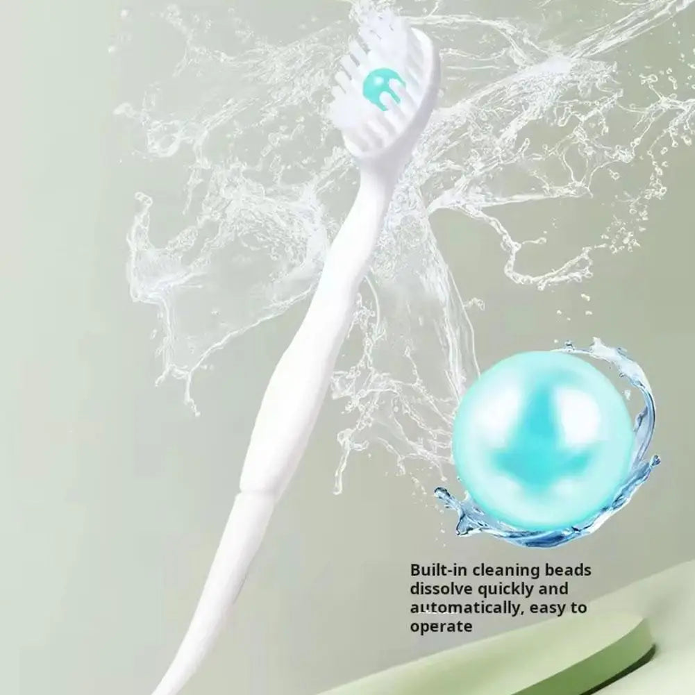 Disposable Toothbrush with Mint Liquid Beads Dual Function No Water Needed Soft Bristles 95cm Travel Size for Camping Business