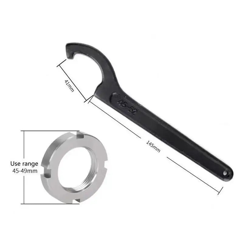 45-52mm Half Moon Curved Hook Wrench Motorcycle E-Bike Shock Absorber Adjustment Spanner Round Nut Tool