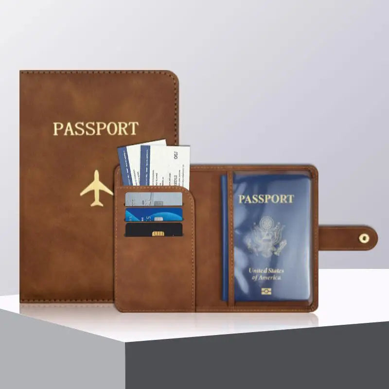 Cute PU Leather Passport Wallet Waterproof Multi Card Holder Travel Document Organizer for Men Women