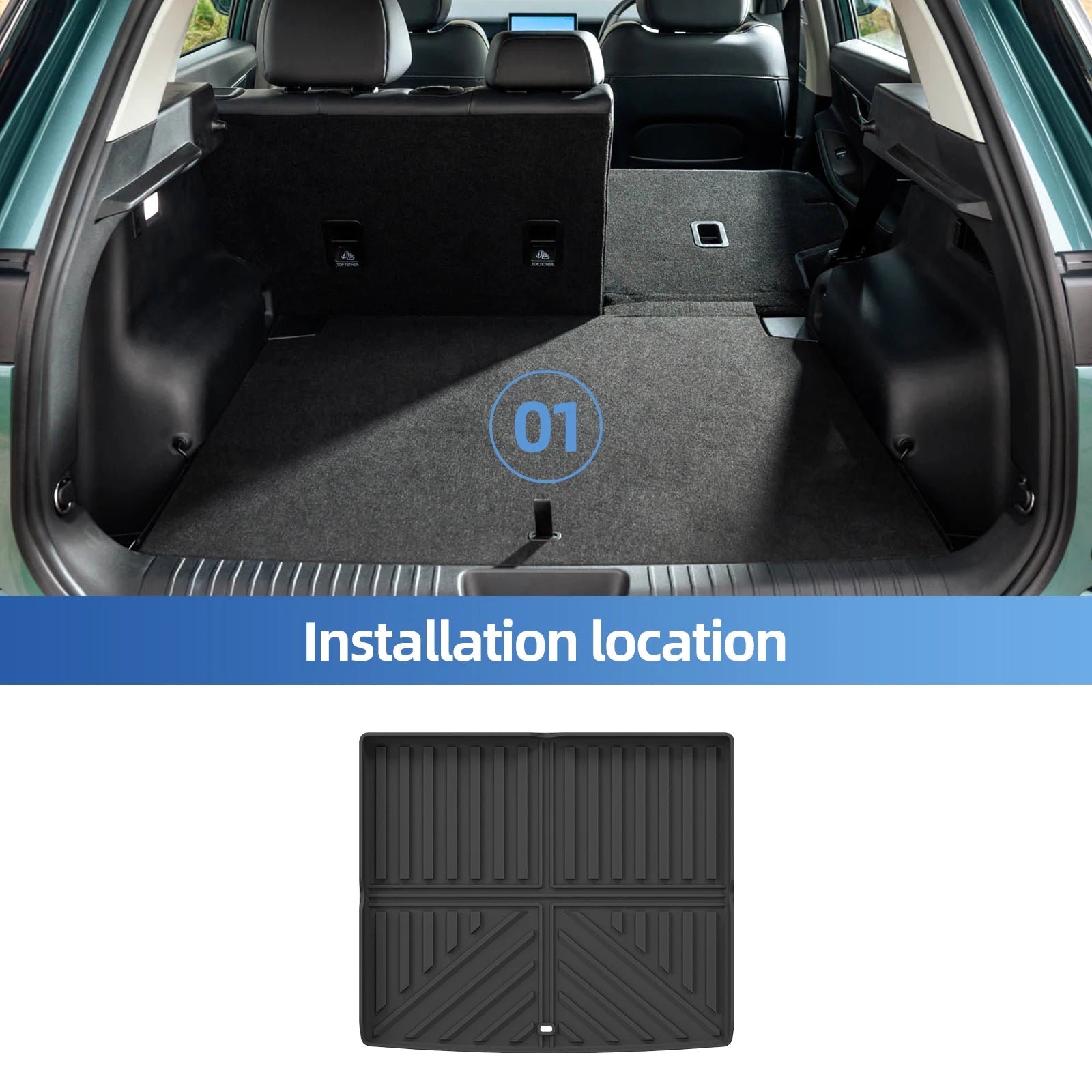 Smabee Right Drive for Chery Jaecoo J5/E5 EV Version RHD 2025 2026 Car Floor Mats Cargo Liner Trunk Pad TPE Accessories Black