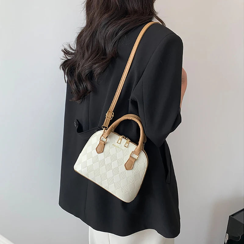 Fashionable French Shoulder Bag Casual Crossbody Bag Pu Shell Bag Women'S Handbag Adjustable Shoulder Strap