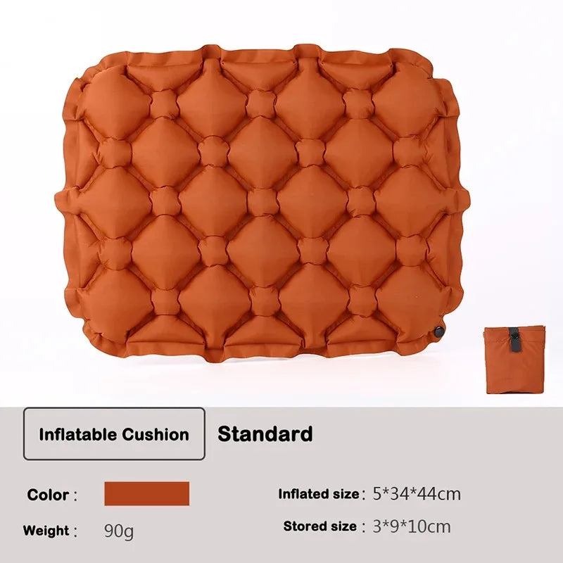 Portable Inflatable Seat Cushion Lightweight Travel Air Sitting Pad Moisture and Water Resistant Camping Chair Mat for Outdoor