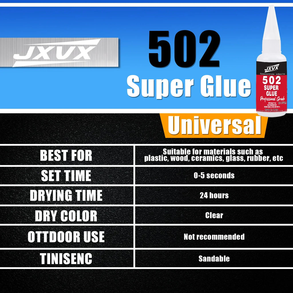 10PCS 502 Super Glue extra strong Instant Quick-drying Cyanoacrylate,Fast Drying,Waterproof,Multi-purpose for Metal, Plastic,Leather,and DIY Crafts Includes precision dispenser 20g.