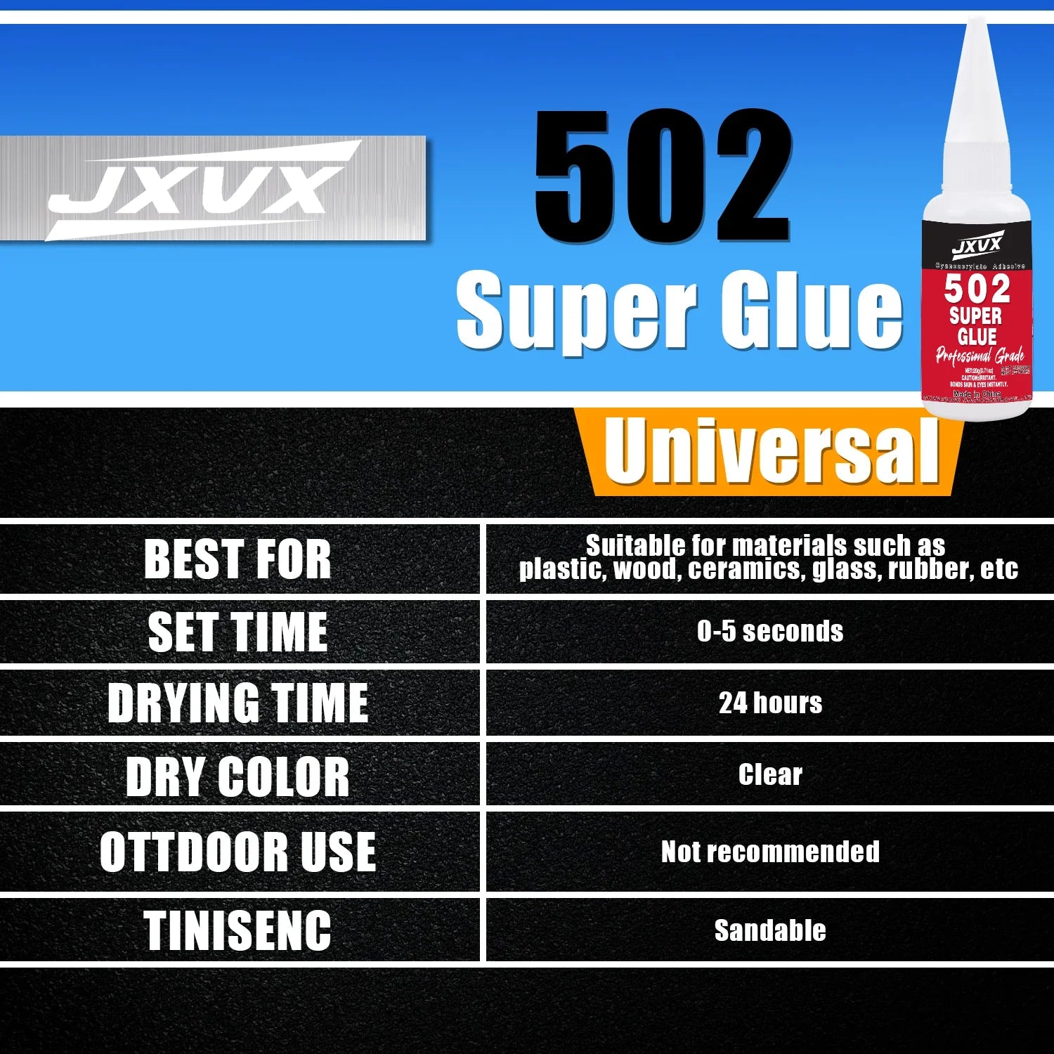 10PCS 502 Super Glue extra strong Instant Quick-drying Cyanoacrylate,Fast Drying,Waterproof,Multi-purpose for Metal, Plastic,Leather,and DIY Crafts Includes precision dispenser 20g.