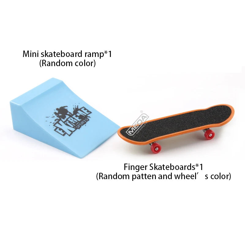 Profession Finger Boarding DIY Ramp Park Finger Scooter Finger Skateboard with Metal Bridge Skate Trucks Kid Pocket Toys Gift