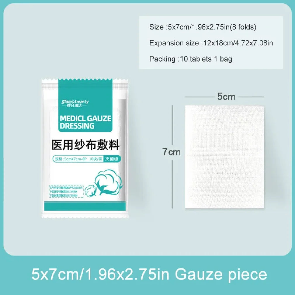 400pcs Sterile Medical Gauze Block Wound Dressing Combat Hemostatic Sterile Medical Gauze Pad Sterile Wound Care Supplies