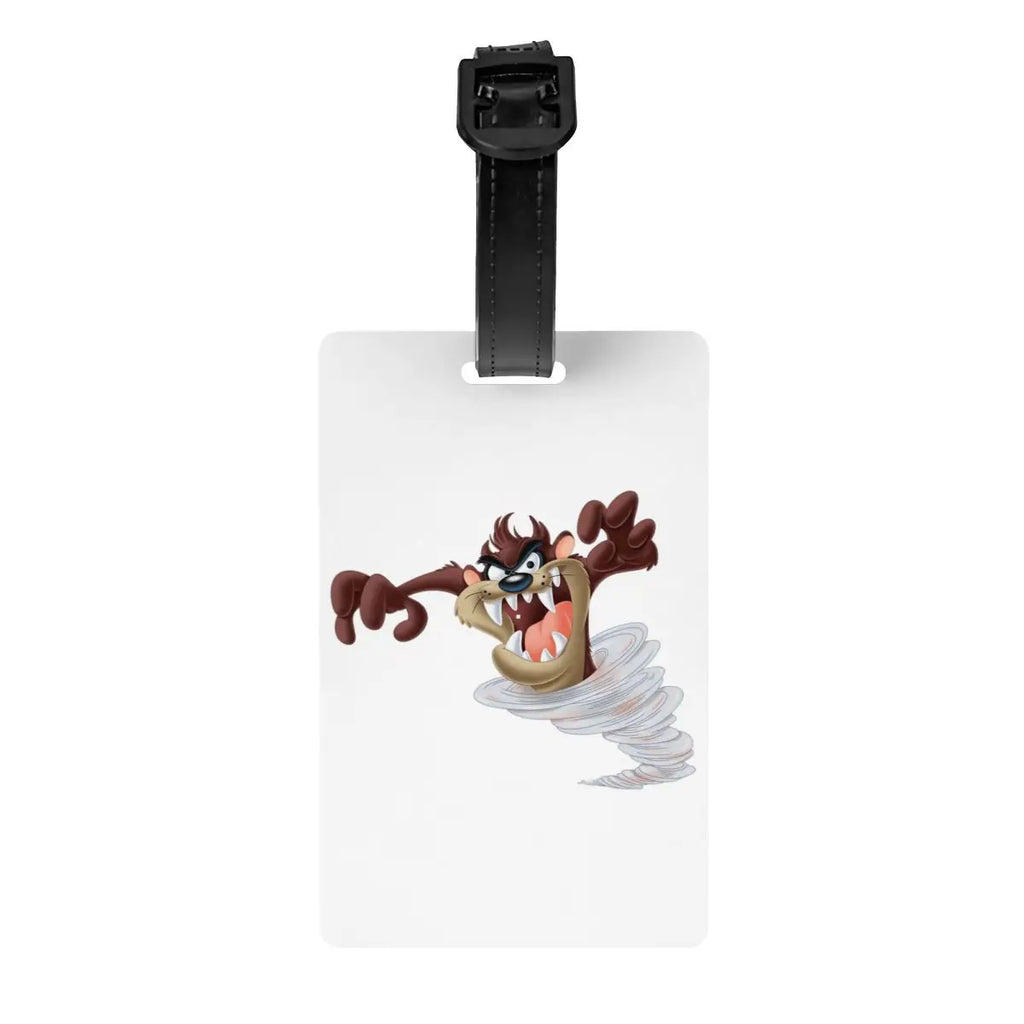 Custom Cartoon Anime Taz Tasmanians Devils Luggage Tag Travel Bag Suitcase Privacy Cover ID Label