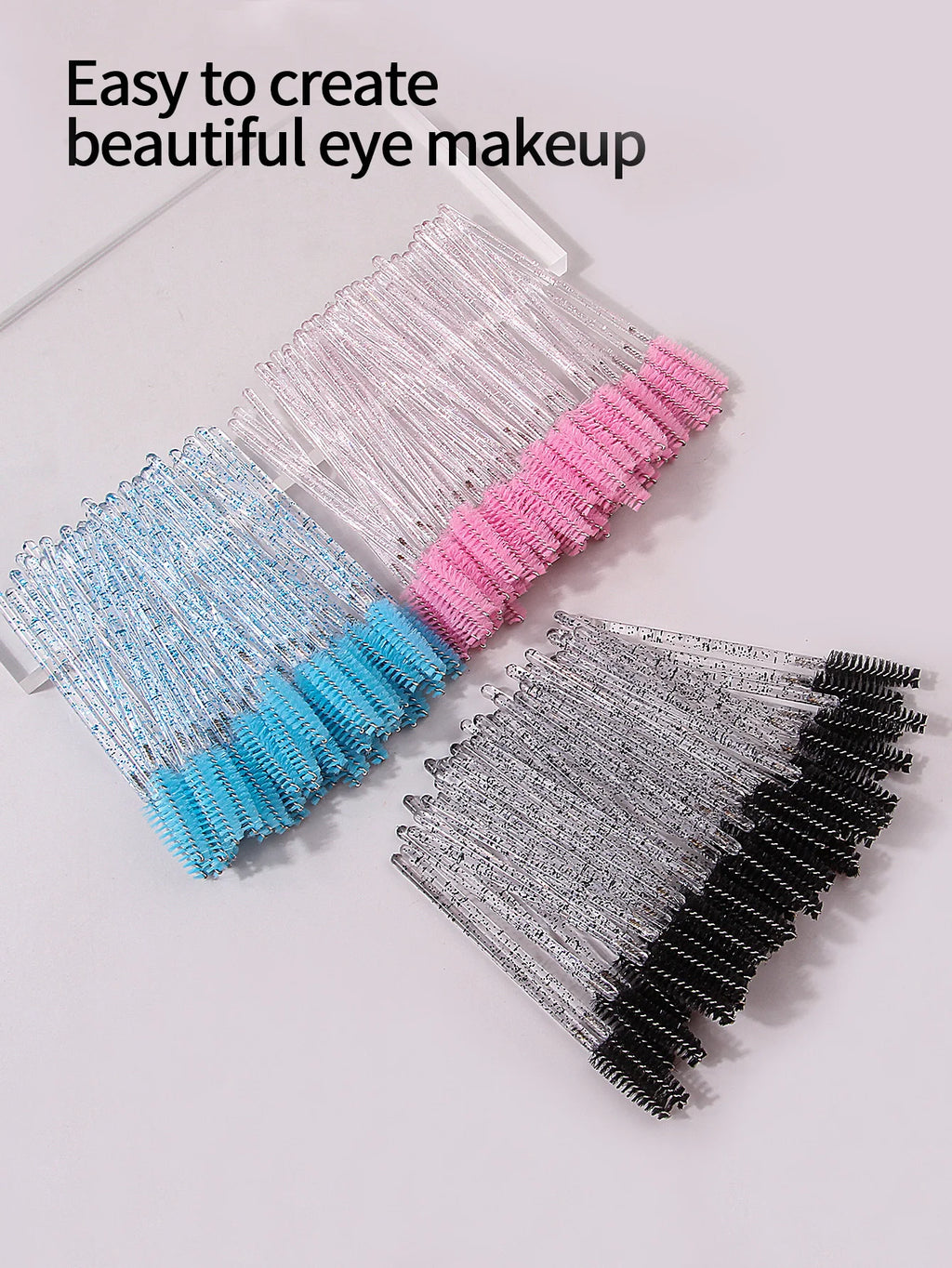 50pcs Reusable Crystal Rod Eyelash Brush Eyelash Comb Eyebrow Comb Eyelash Curl Spiral Multi Purpose Portable Makeup Brush